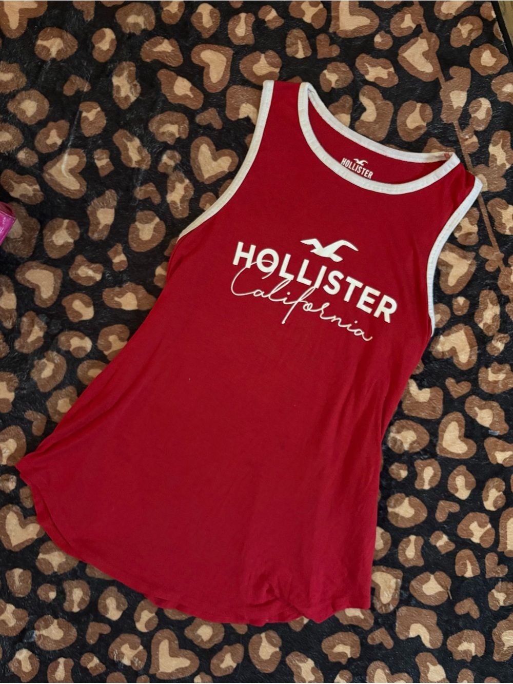 Y2k Hollister Red Logo Tank Top